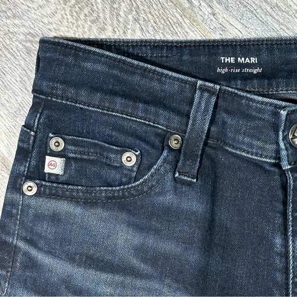 AG ADRIANO GOLDSCHMIED THE MARI Dark Wash High Rise Straight Leg Jeans 27 - Picture 3 of 15